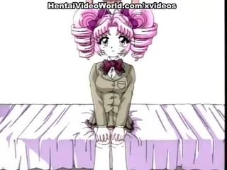 Pink-haired hentai tiener masturberen
